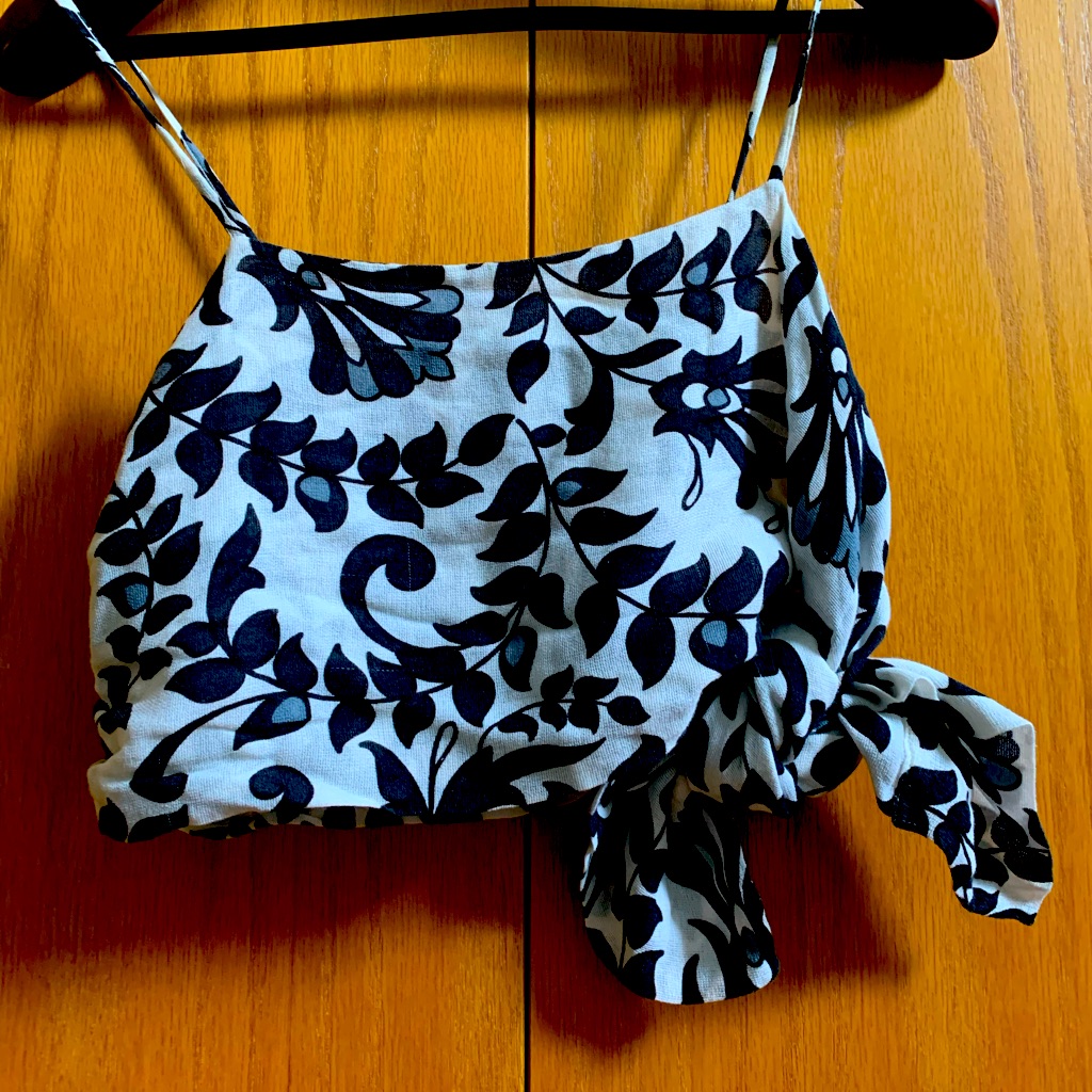 Authentic Chloe Crop Top With Side Tie, Fits True M, Excellent, Doubled Fabric